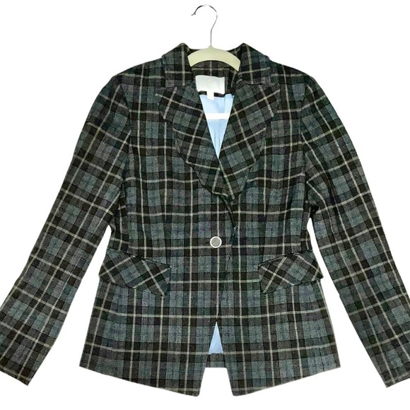 Etcetara Tweed Plaid Blazer. Size 2. NWOT - Picture 2 of 11